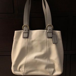 Coach white tote bag